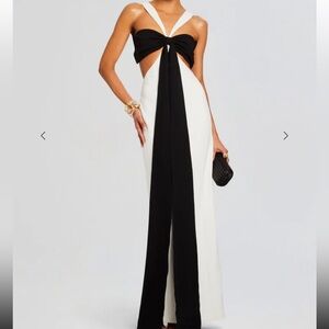 Retrofete Black and White Cutout Dress